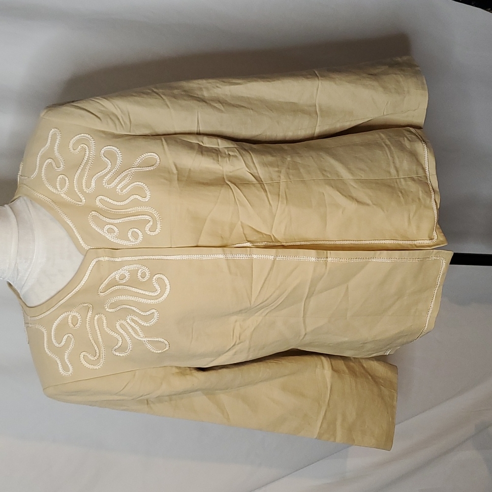 LE SUIT beige sz 16 open blazer